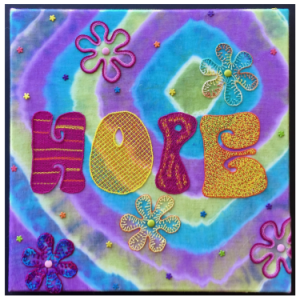 Hope. Created by textiles artist, Janet Scruggs