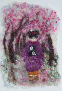 A Japanese scene made from Felt by Eve Webb, submitted for the Creative Bursary Scheme. 