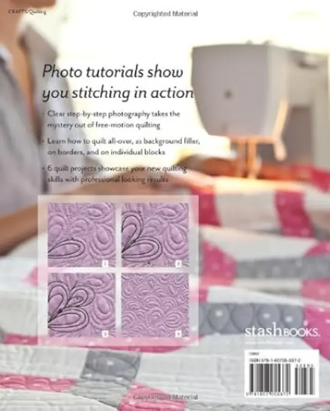 Beginners Guide to Free Motion Quilting is one o four top recommended patchwork books for beginners