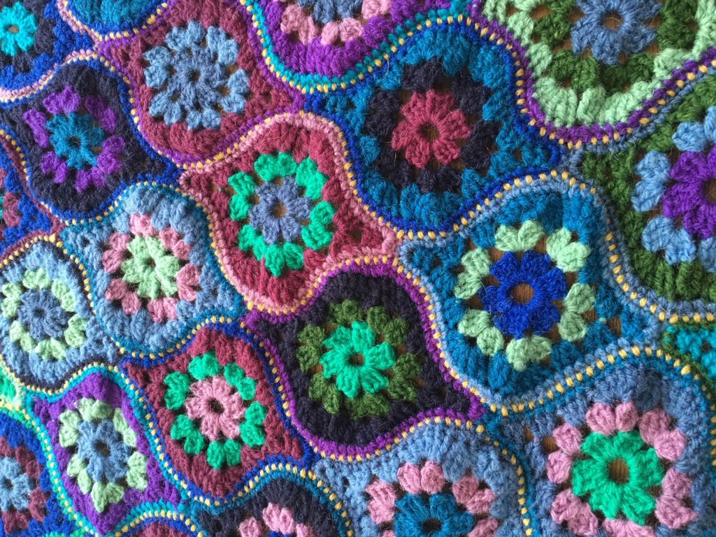Crocheted Blanket by Sally Hart, tutor of knitting and crochet