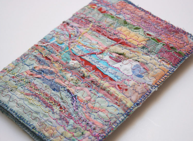 A Book cover created from creative machine embroidery