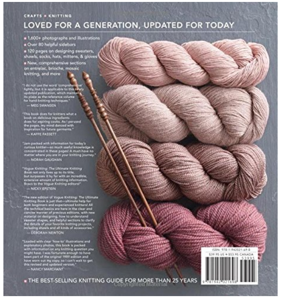 Reverse of Vogue's Ultimate Knitting book