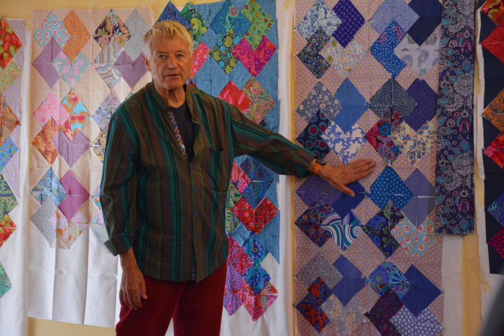 Kaffe Fassett delivering one of his many workshops