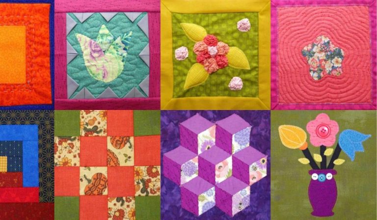 Patchwork and Quilting samples by graduate Rebecca Tickle.