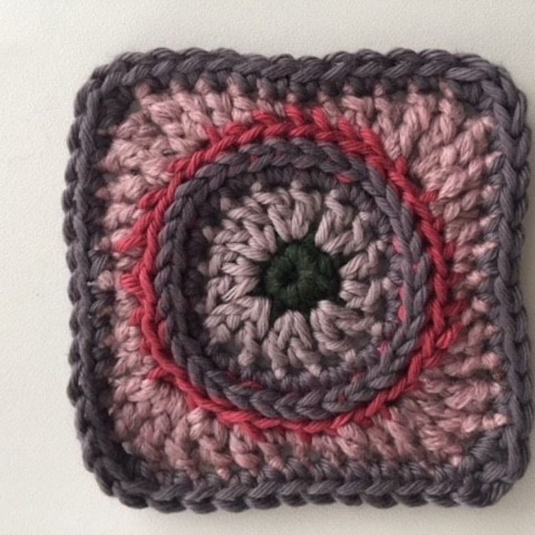Student crochets own granny square