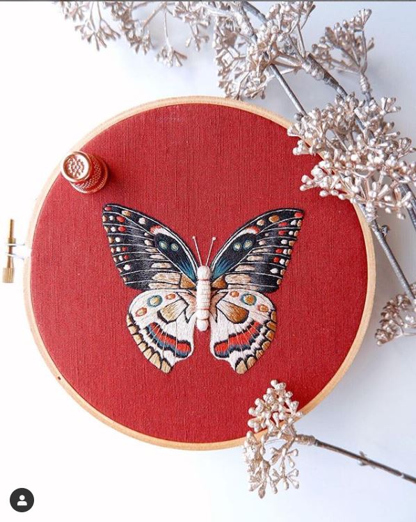 Divya Nandani, embroidered butterfly