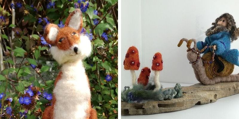 Felted fox by Wendy Dawson. Application to School of Stitched Textiles bursary. 