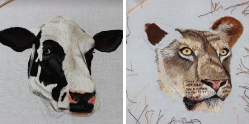 Hand Embroidered work by Elysia Cusworth which was entered into School of Stitched Textile's bursary competition. 