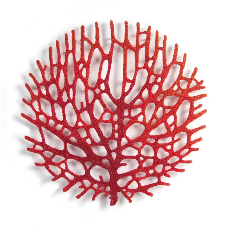 Meredith Woolnough, Scribbly Gum Leaf (installation). 2014. broidery on  water-soluble fabric. Embroidery thread and pins. 