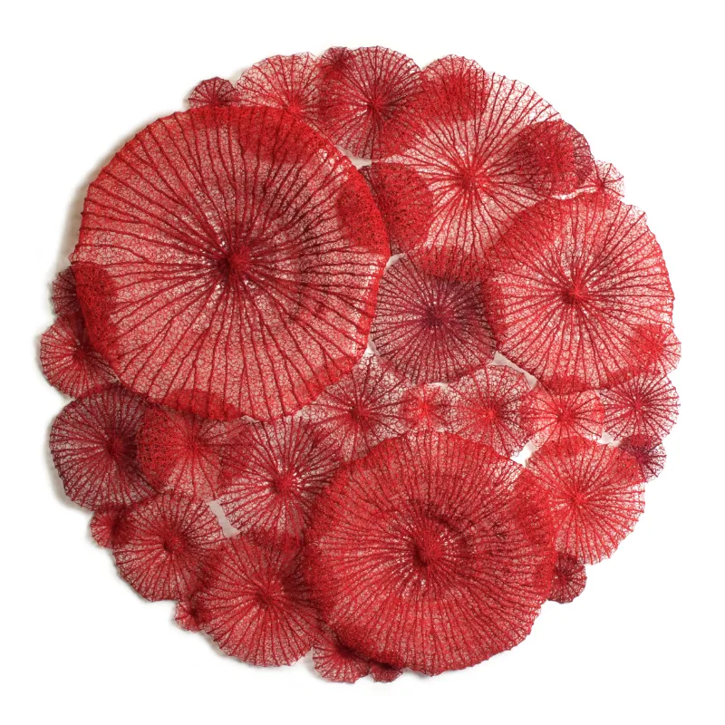 Mushroom Coral Mandala Machine Embroidery by Meredith Woolnough