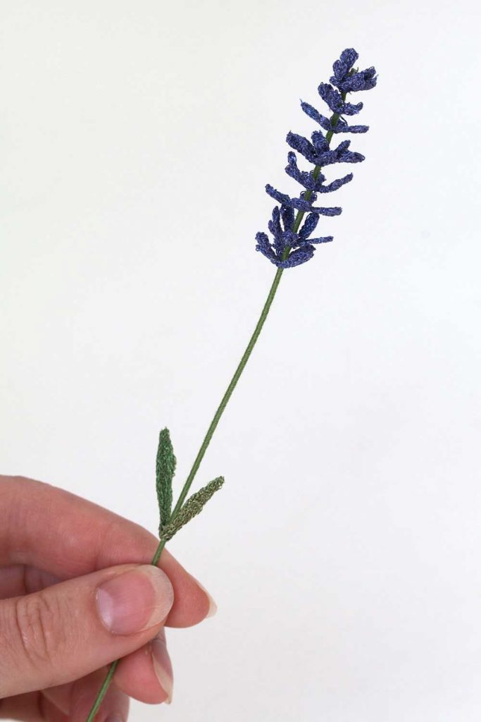 Lavender in Hand embroidery sculpture