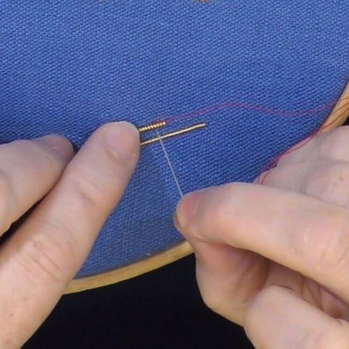 learning the embroidery with purl-purl
