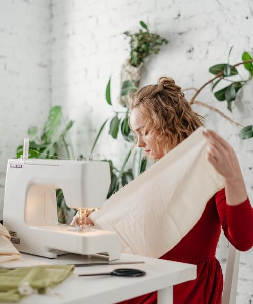 A lady immersing herself into crafting