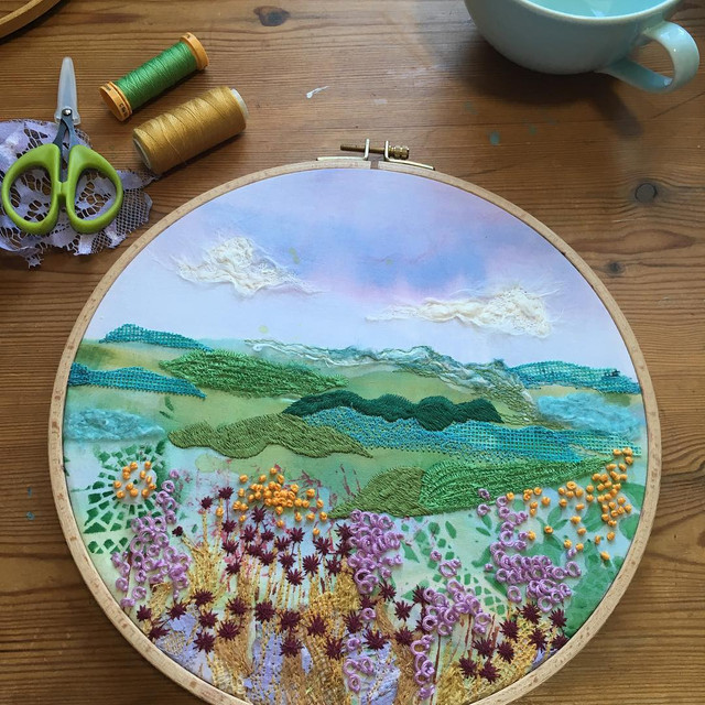 Machine Embroidery Landscape by Vicky OLeary