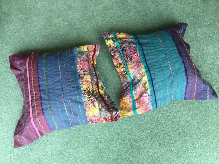 Mindful stitch cushion