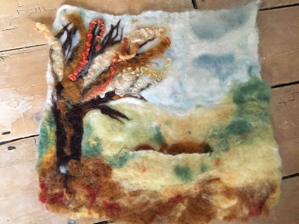 Our bursary winners, needle felting by Dominika Baran