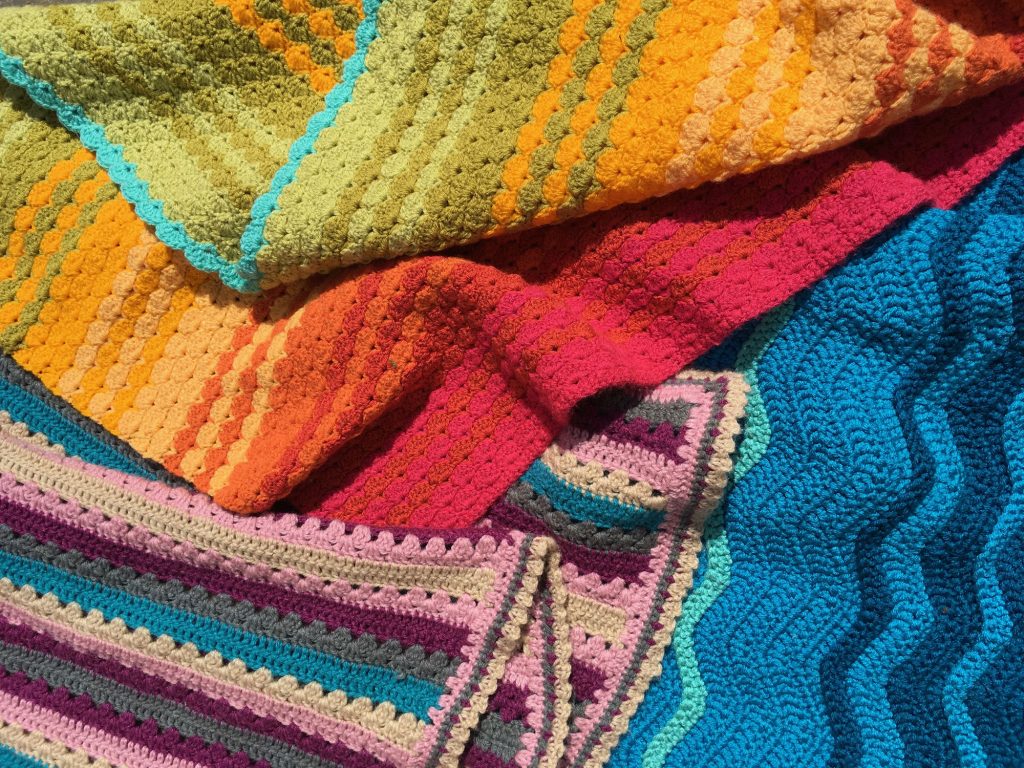 Our bursary winners, crocheted blanket by Emma Jane Dickenson