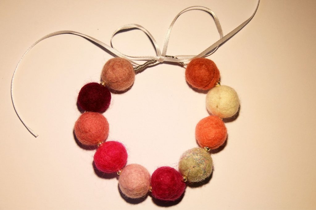Felted beads necklace by Penny Merrett