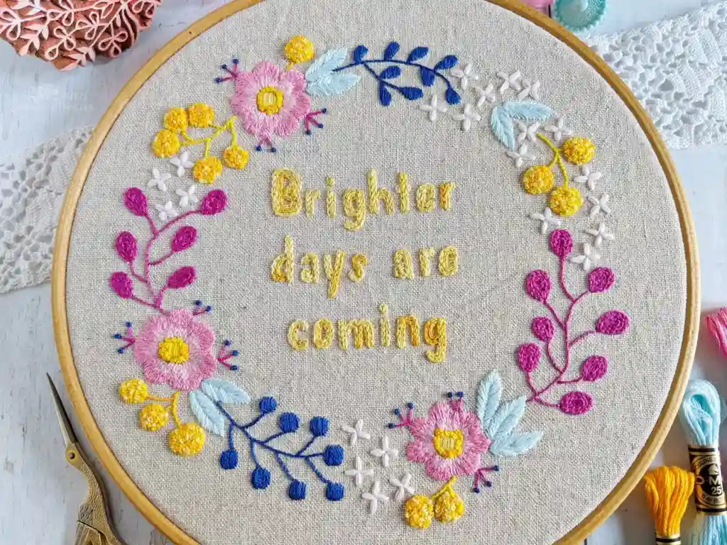 Brighter Days Are Coming, embroidery pattern