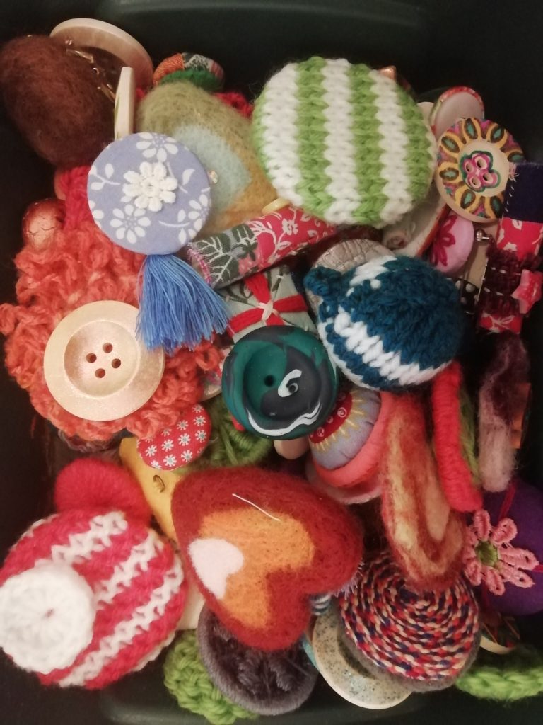 Handmade buttons by Anne Hartland on the Patchwork and Quilting Course
