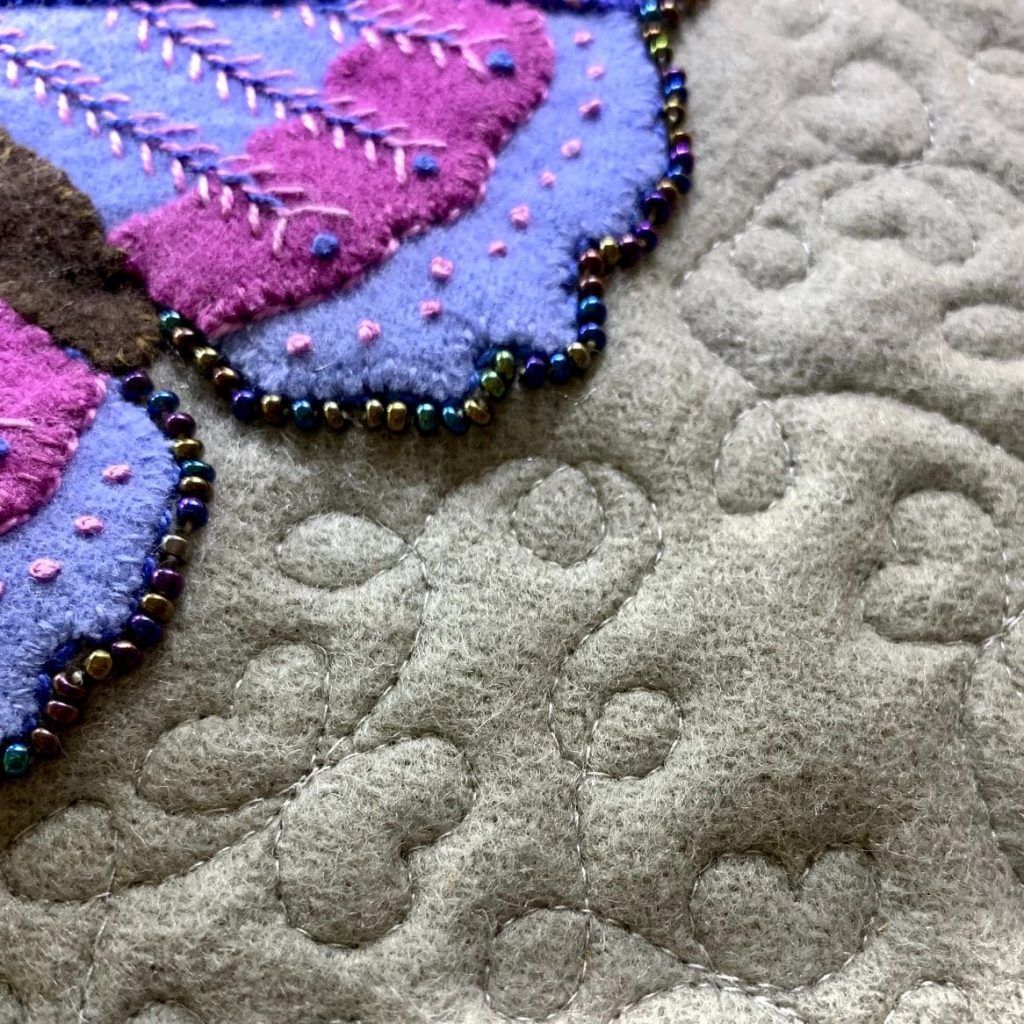 Catherine Redford loves to mix hand embroidery with quilting teachniques