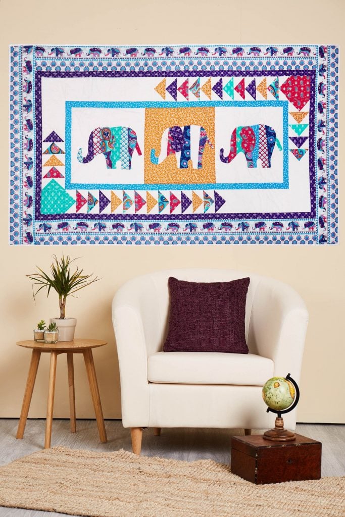 Elephants on Parade Quilt for Quilt Now Magazine.