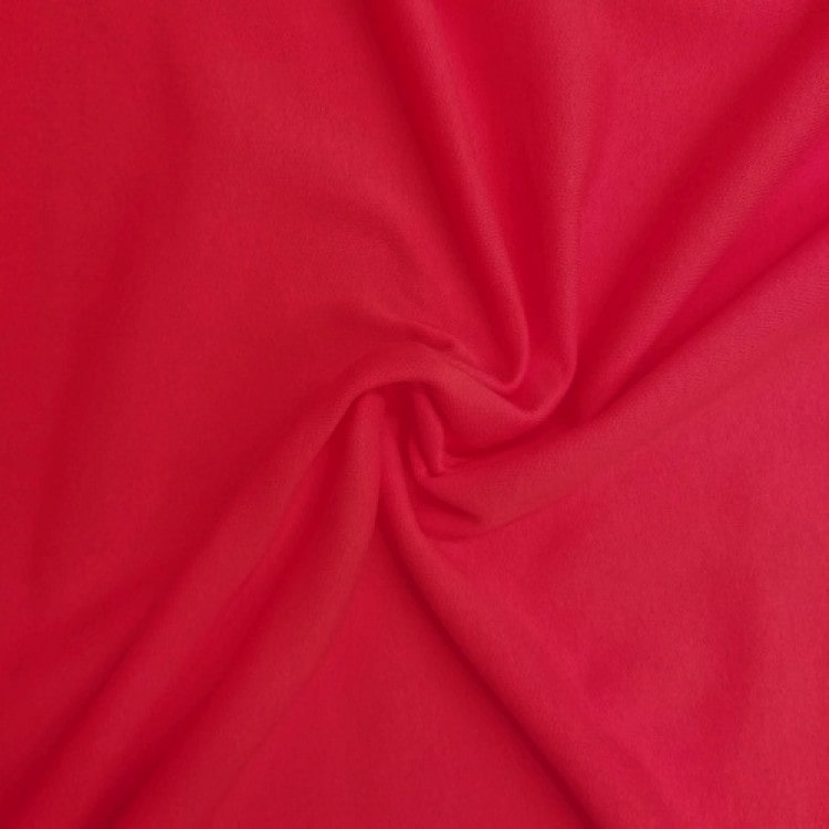 Red fleece fabric by Organic Textile Company