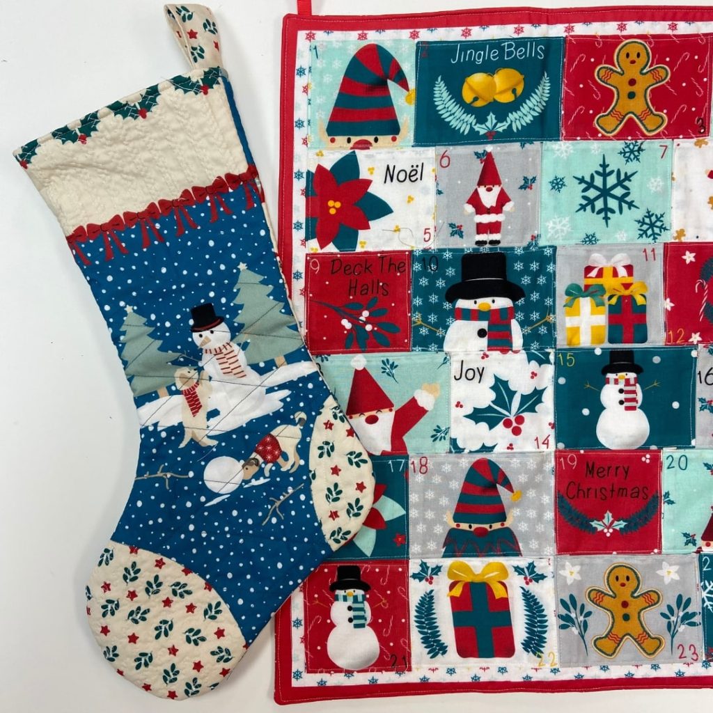 Quilted stocking and advent calendar by Sew Confident