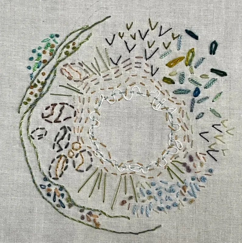 Stitch Sampler by Hand embroidery graduate Hilary Jackson