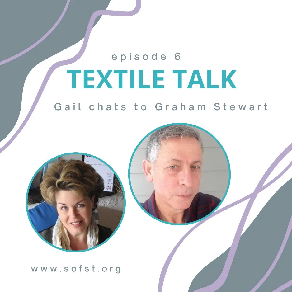 Graham Stewart, from Fibre52, Podcast Cover. Textile Talk