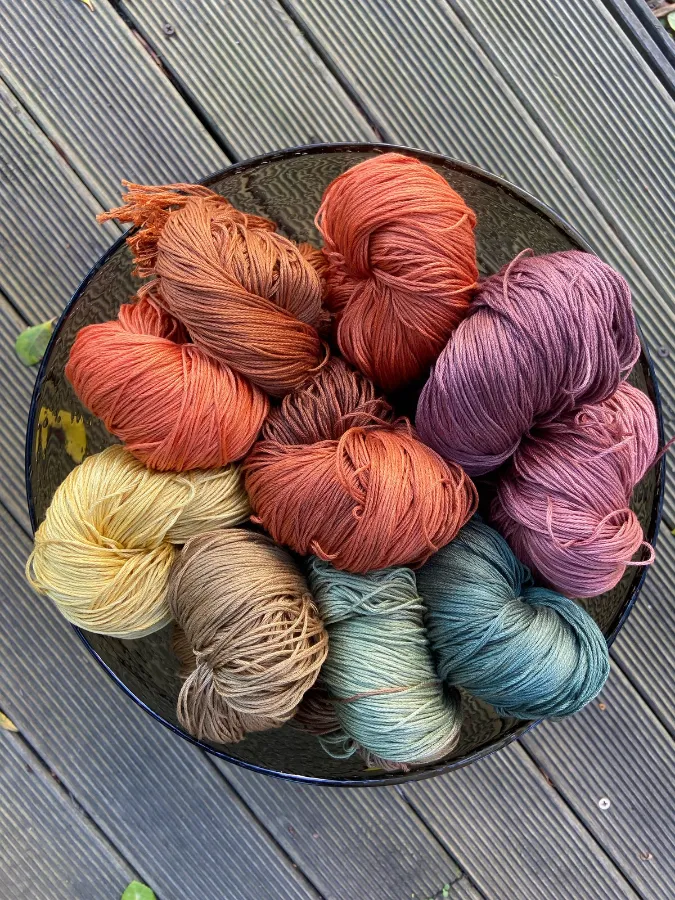 Beautiful hand dyed threads by Melanie Couffe