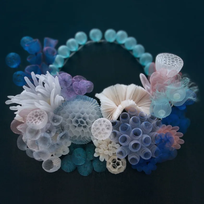Mariko Kusumoto is a textile artist working with fine silk and fabric to create pieces inspired by the ocean
