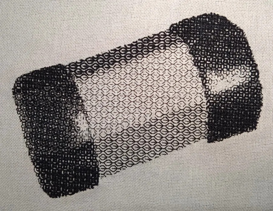 Shaker blakwork embroidery by Daneil Jonasson