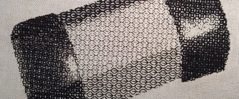 Hand Embroidery blackwork by bursary winner, Daniel Jonasson