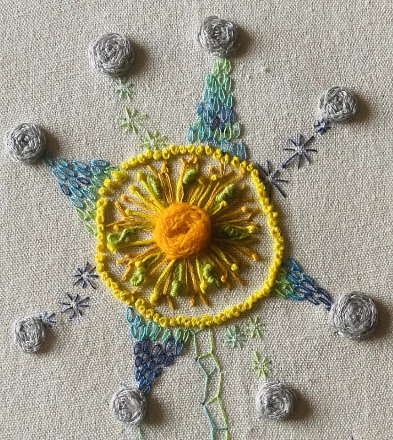 Hand Embroidery work by 2021 Bursary winner, Tina Barnett