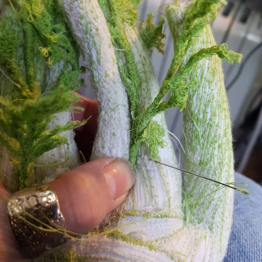 Realistic fresh vegetables created by textile artist Cabbages and Nettles