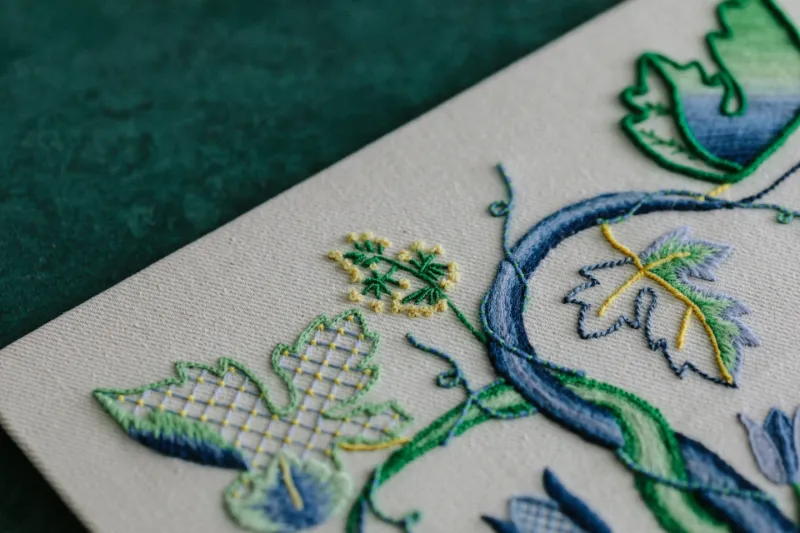 Crewel work embroidery by Chloe Savage