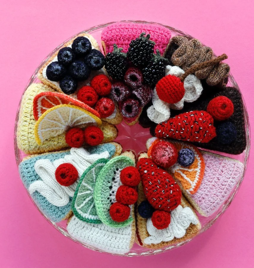 Kate Jenkins amazing foodies creations, all crocheted and knitted by hand.