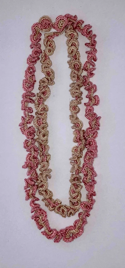 Crocheted jewellery created by crochet graduate Vivienne Richmond