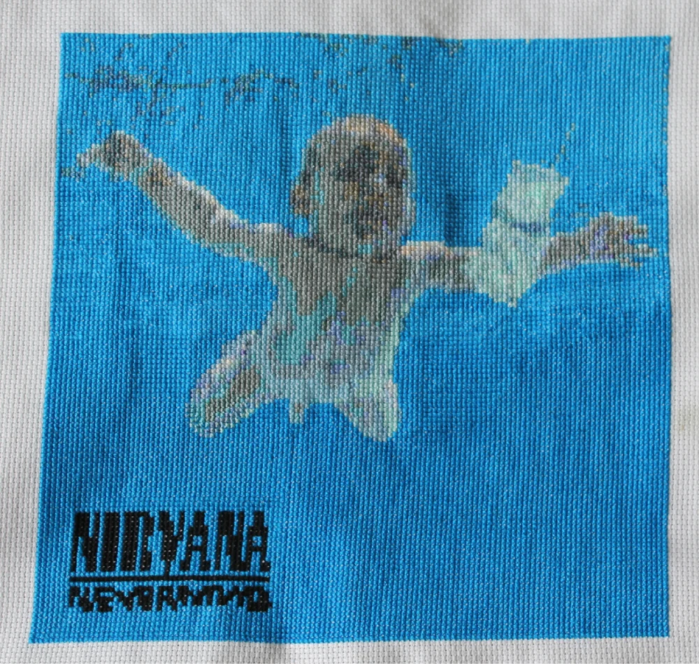 Nirvana Album Cover X Stitch by Jamie Chalmers