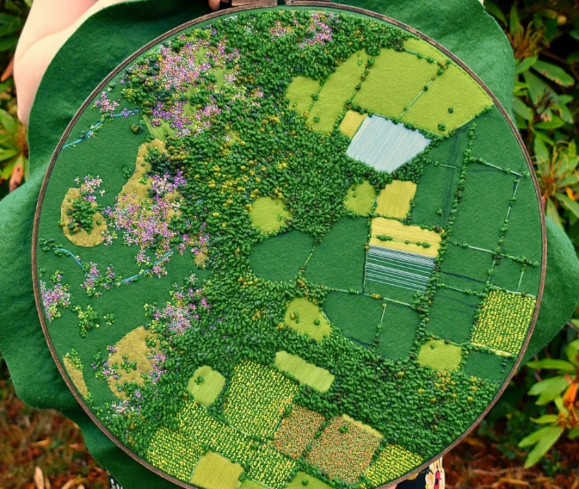 Beautiful and detailed bird's eye view of english countryside by Victoria Rose Richards