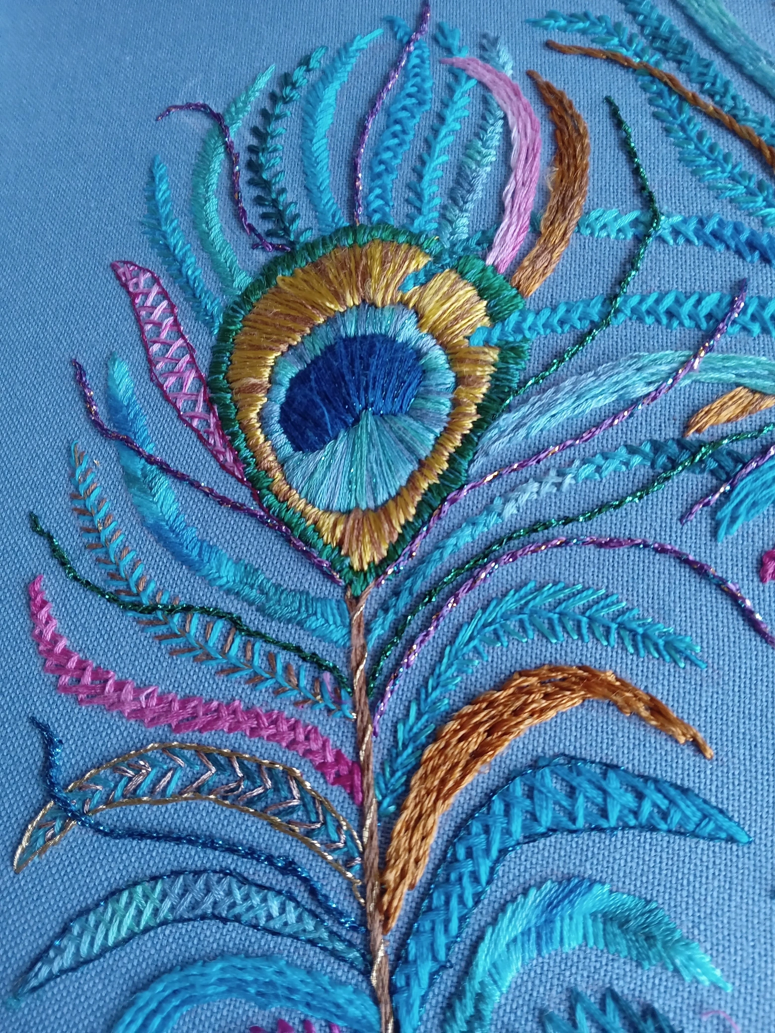 A hand embroidery design by graduate Judith Williams