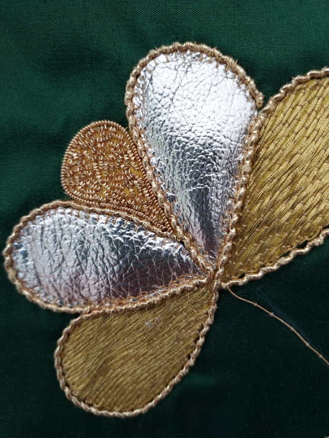 Hand embroidery goldwork by Victoria Vinten
