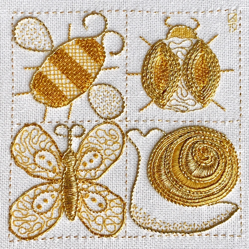 Kelley Aldridge's goldwork embroidery