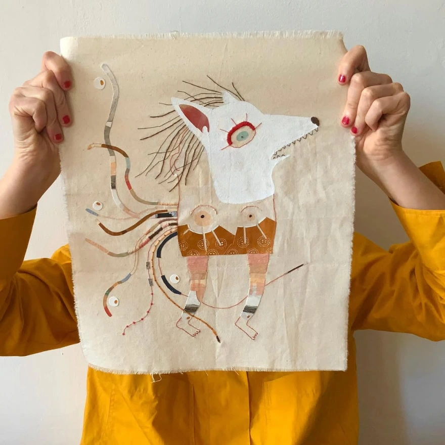 Annalisa Bollini's abstract embroidery artwork