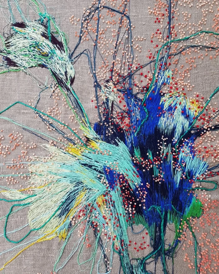 Kristine Stattin abstract explorations in machine and hand embroidery