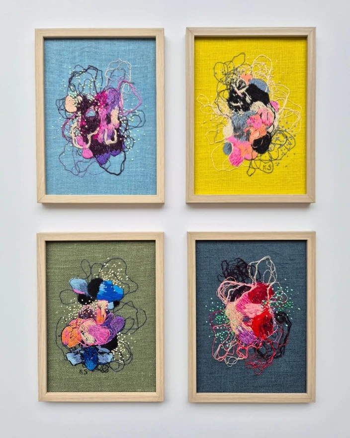 Kristine Stattin abstract explorations in machine and hand embroidery