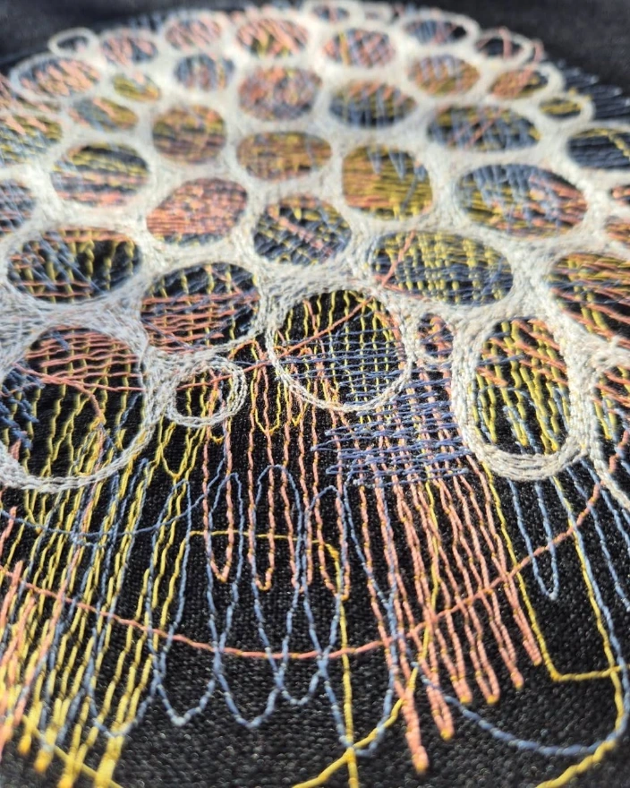 Kristine Stattin abstract explorations in machine and hand embroidery