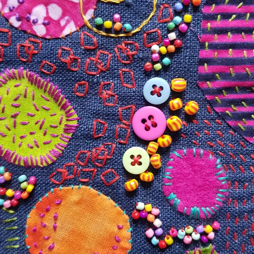 Abstract textile artwork by Noelle Thomas