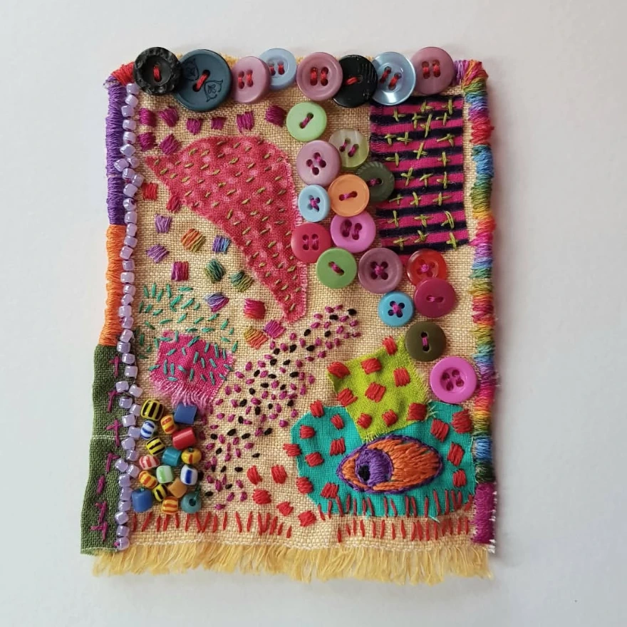 Abstract textile artwork by Noelle Thomas
